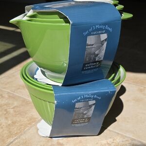 Set of 6 Green Mixing/Serving Bowls